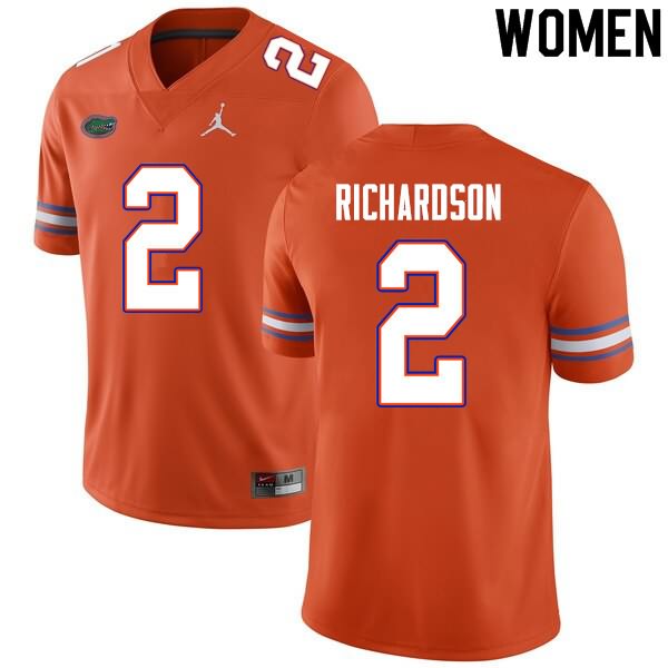 NCAA Florida Gators Anthony Richardson Women's #2 Nike Orange Stitched Authentic College Football Jersey NMU7864SP